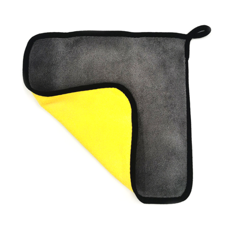 Mikrofaser-reinigungstuch 30 × 30 Cm, 500 G/m², Grau-gelb – Streifen- Und Kratzfrei