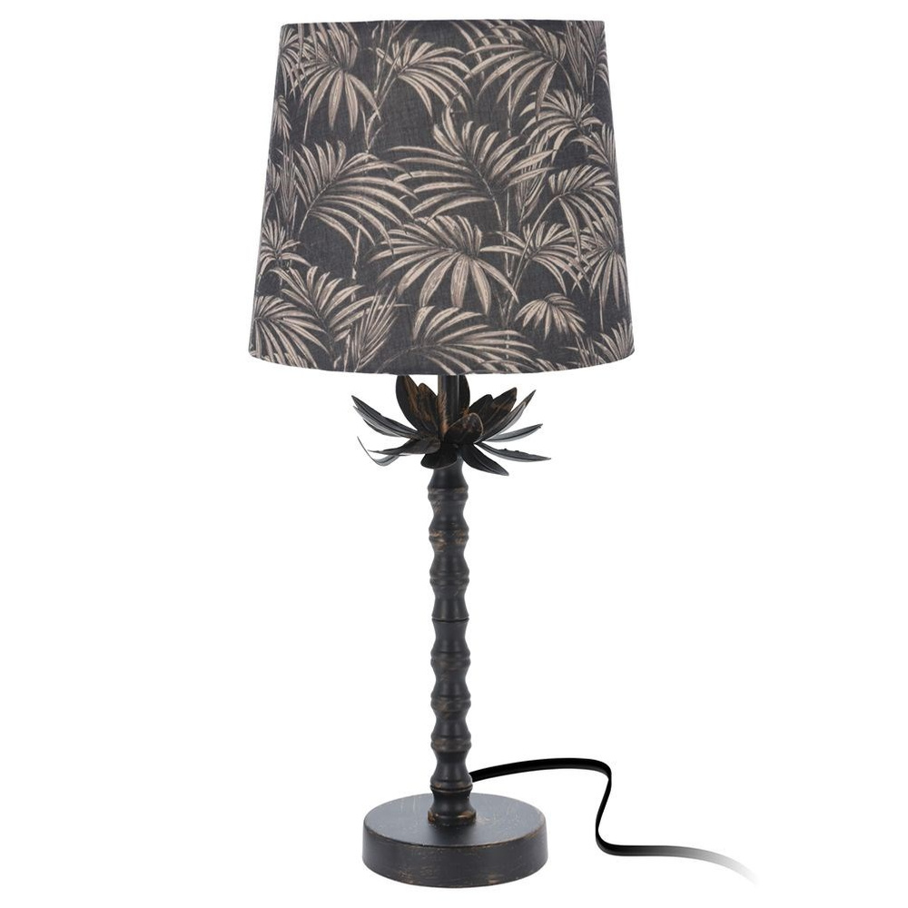 Schwarze Goldene Tischlampe Mit Dekorativem Lampenschirm