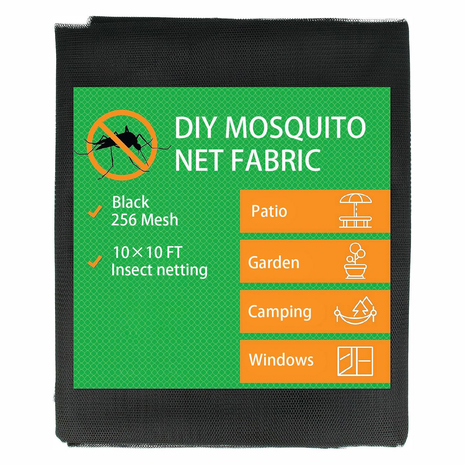 Diy-moskitonetz, Feiner Insektenschutz, Packung Mit 2 Rollen 3 X 6 M (schwarz, Weiß, Grün)