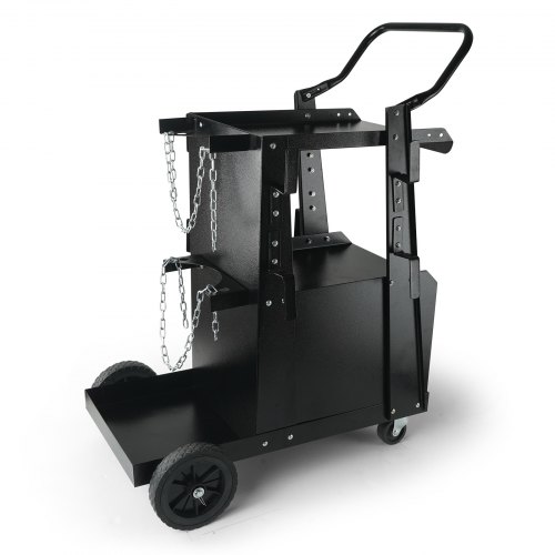 Schweißwagen 2 Ablageflächen Mit Abschließbarem Schrank Schweißmobil Max. 120kg Schweßgeräte Wagen Mit 2 Gasflaschenhalterung Ideal Für Handschweißen Schutzgasschweißen Argon-lichtbogenschweißen