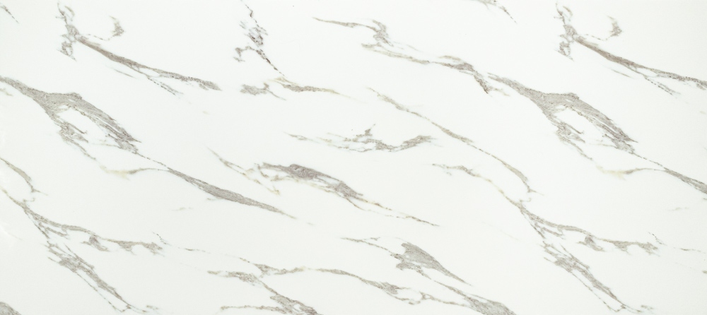 Selbstklebende Pvc-dekorplatte, Glatte, Weißgraue Marmoroptik, 280 X 60 Cm