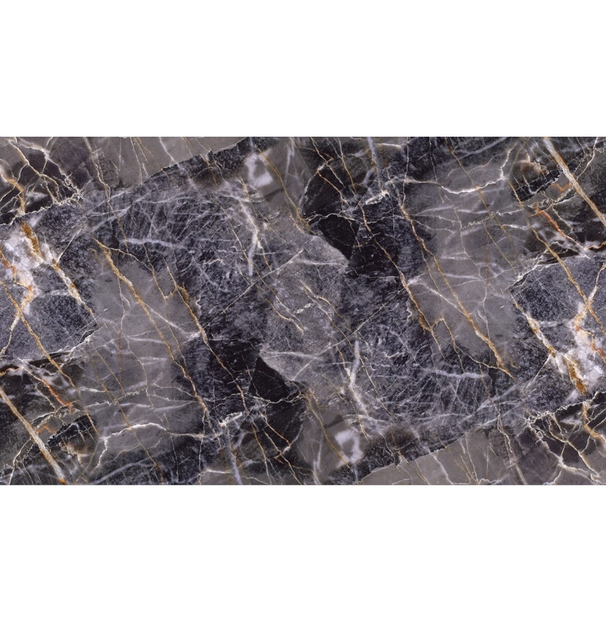 Selbstklebende Pvc-dekorplatte, Schwarz-goldener Marmor, 280 X 60 Cm