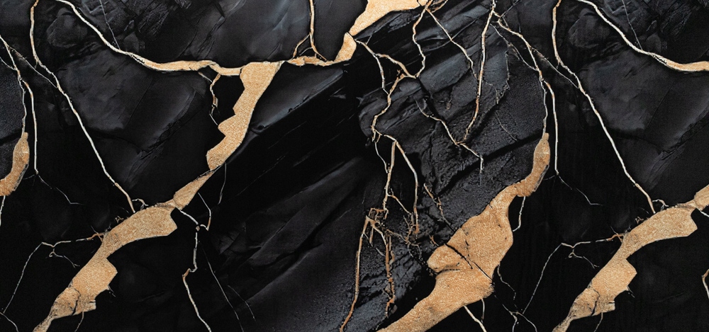 Selbstklebende Pvc-dekorplatte, Glatte Schwarze Marmoroptik, 280 X 60 Cm