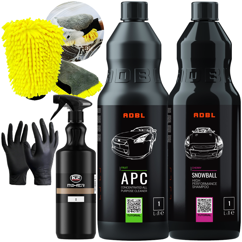 Adbl Autoshampoo Apc Großer Autowaschhandschuh + Flasche