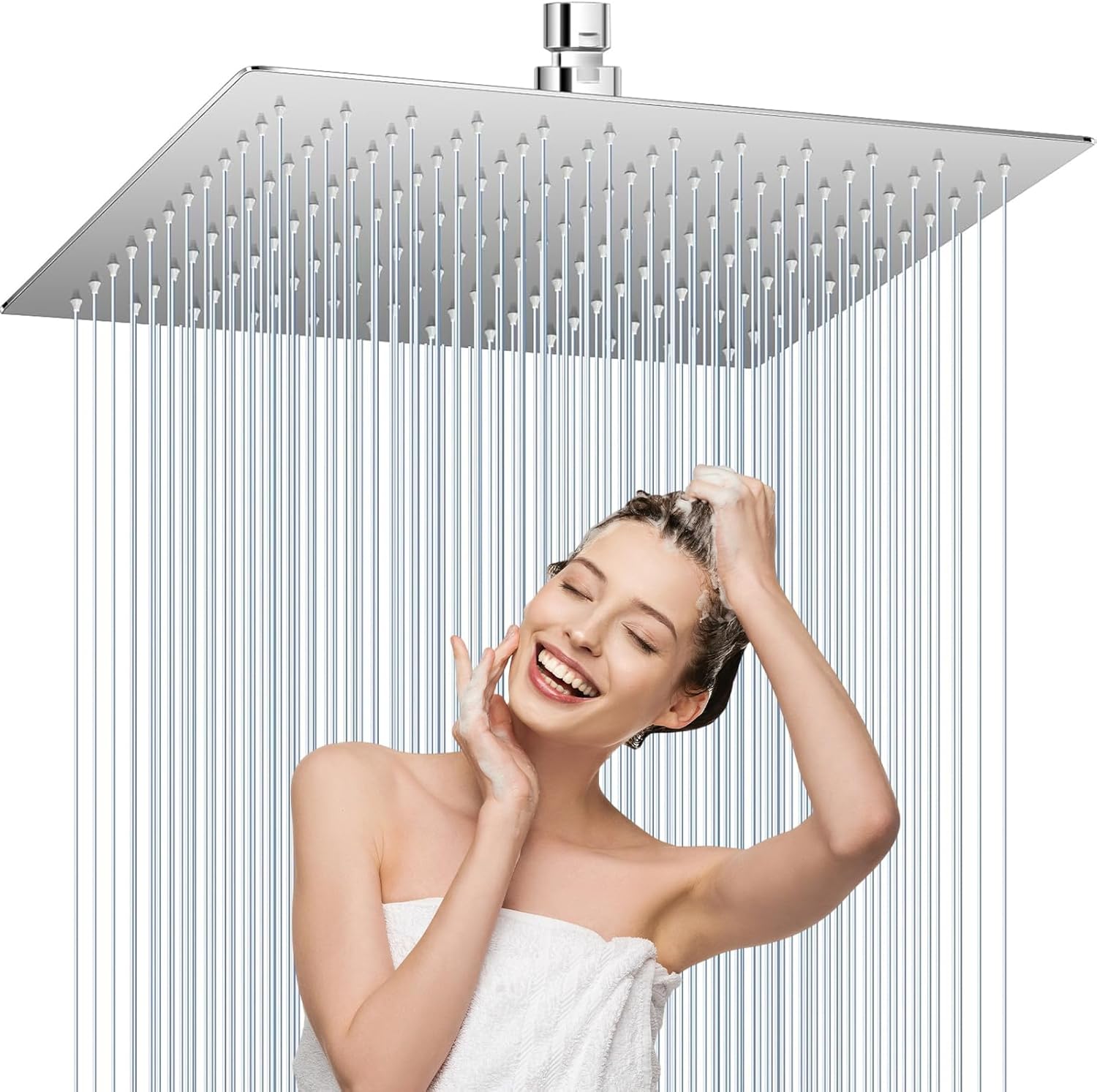 Shower Head Rain Shower Head 304 Stainless Steel Square 30 X 30 Cm, 360° Adjustable Shower Head Rain Shower Head Rain Forest Shower Head