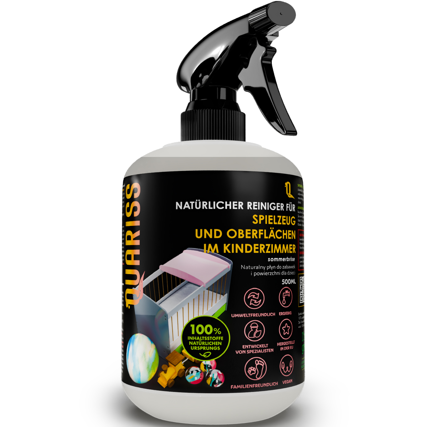 Natürliche Reinigungsflüssigkeit Für Spielzeug, Schnuller Und Kinderaccessoires, 500 Ml