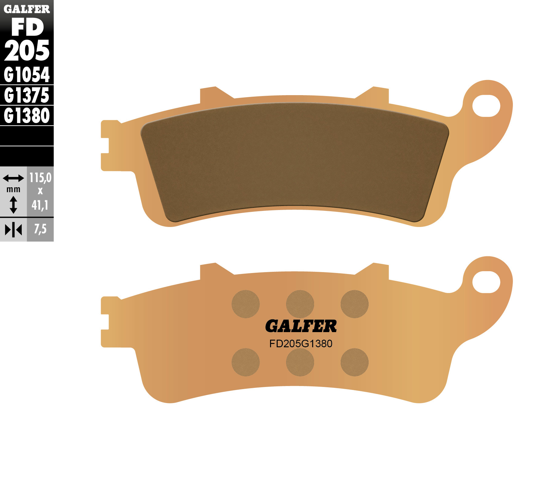 Galfer Bremsbeläge Kh261 / Kh281 Sintermetall (gold) Scooter