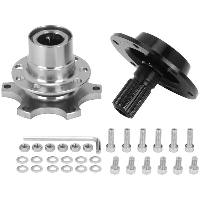 Suuonee Lenkradnabenadapter, Universelles 6-loch-schnellverschluss-set Für Lenkräder, Autoreparaturwerkzeug [silber]