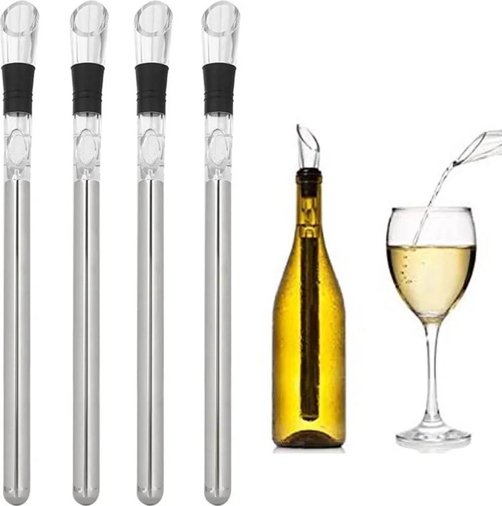 4er-pack Weinkühler Aus Edelstahl Mit Kühlstab Und Belüftungsfunktion - Fd18 -