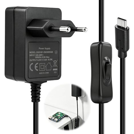 5v 3a Netzteil Für Raspberry Pi 4 Modell B, 15w Usb-c Ladegerät-adapter Für Pi 4b 8gb/4gb/2gb/1gb, Typ-c Netzteil-adapter Mit Ein-/ausschalter
