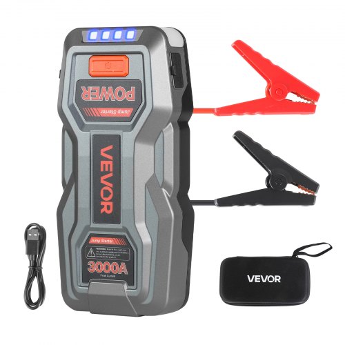 Starthilfe Powerbank, Starthilfegerät 3000a Spitzenstrom Mit Led-taschenlampe & Kabel Für Motor Bis Zu 9l Benzin/7l Diesel, Tragbarer Booster Mit Schnellladung & Sicherheitsschutz Für Notfall