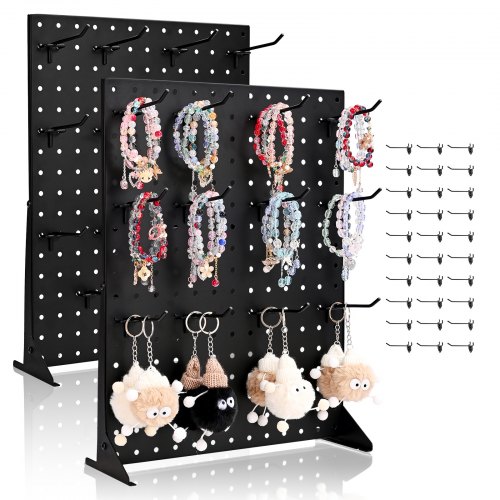 Stecktafel Displayständer, 440x330 Mm, Präsentationsständer Mit 30 Haken, Tafelplatte Aus Stahl Für Lebensmittelgeschäfte, Einzelhandelsgeschäfte & Juweliergeschäfte, (2 Stk.)