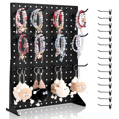Stecktafel Displayständer, 440x330x114 Mm, Präsentationsständer Mit 15 Haken, Tafelplatte Aus Kaltgewalztem Stahl Für Lebensmittelgeschäfte, Einzelhandelsgeschäfte & Juweliergeschäfte