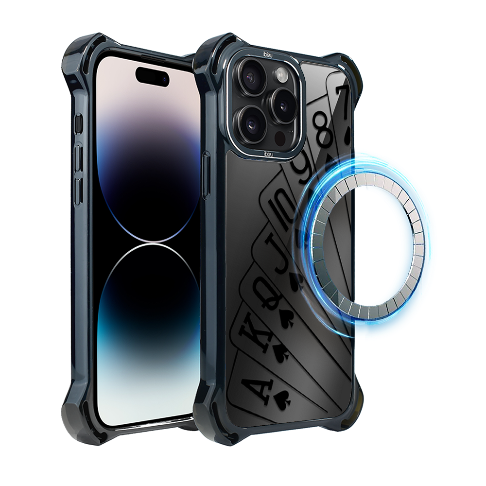 Hülle Für Iphone 14 Pro Ibizu Dropguard Ultra Mit Magsafe, Midnight, Spielkarten