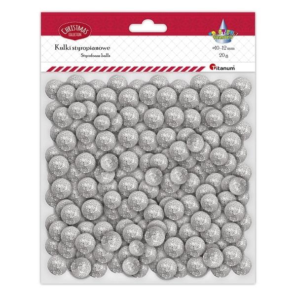 Styroporkugeln, Gemischt Silberfarben, 20 G