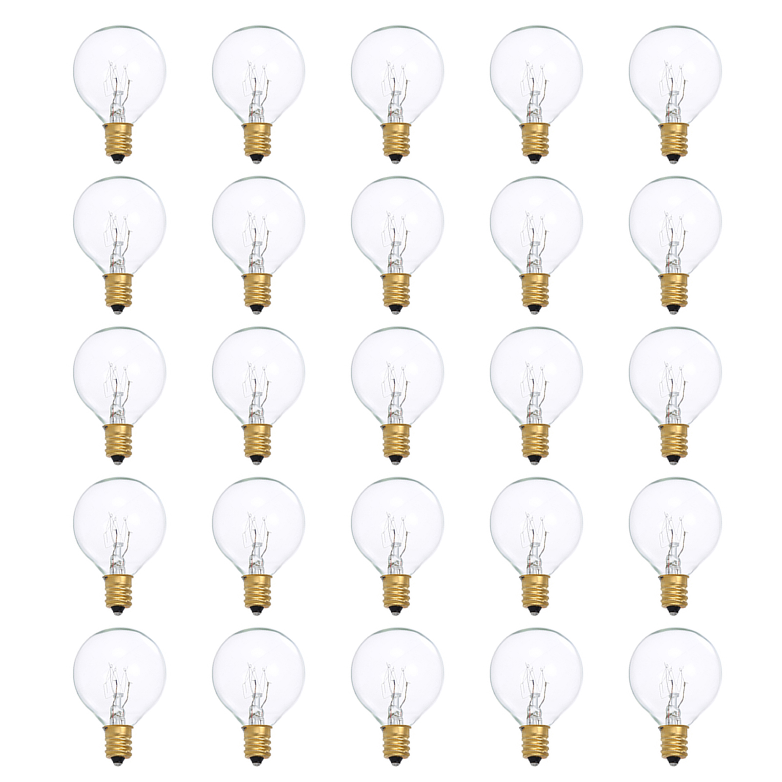 G40-glühbirne Mit E12-sockel, 120 V Wechselstrom, 25er-packung, Schutzart Ip44, Warmweißes Licht, Ideal Für Lichterketten, Partydekorationen, Hochzeiten Und Andere Veranstaltungen. Tragbar.