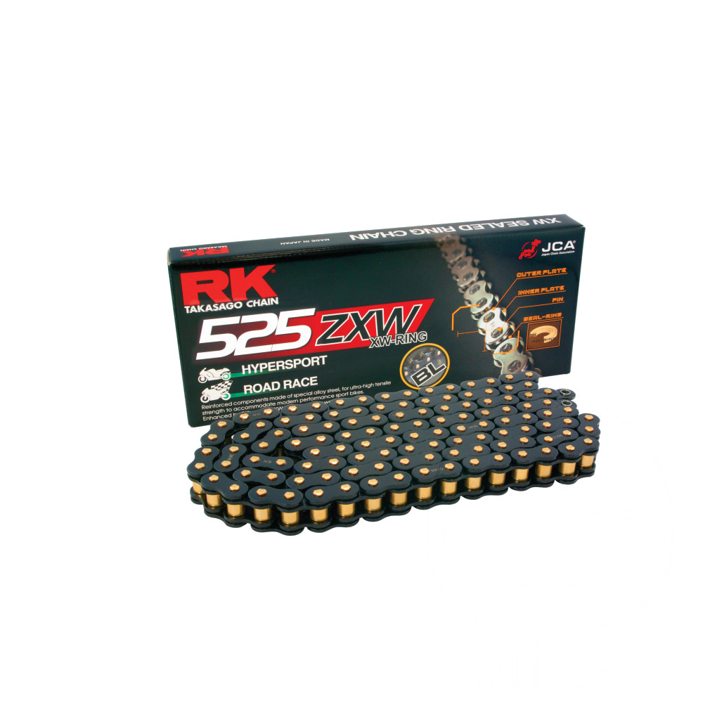Rk Sw525zxw/114 Offene Antriebskette Mit Schwarzen/goldenen Stiften