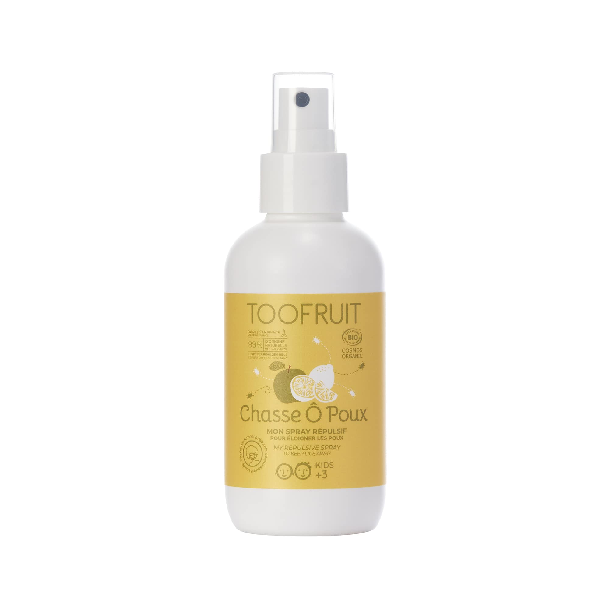 Toofruit Bio-läusespray Mit Apfel-zitrone Für Kinder Ab 3 Jahren – Natürlicher Schutz, Vorbeugung, Kein Abspülen Erforderlich, 125 Ml