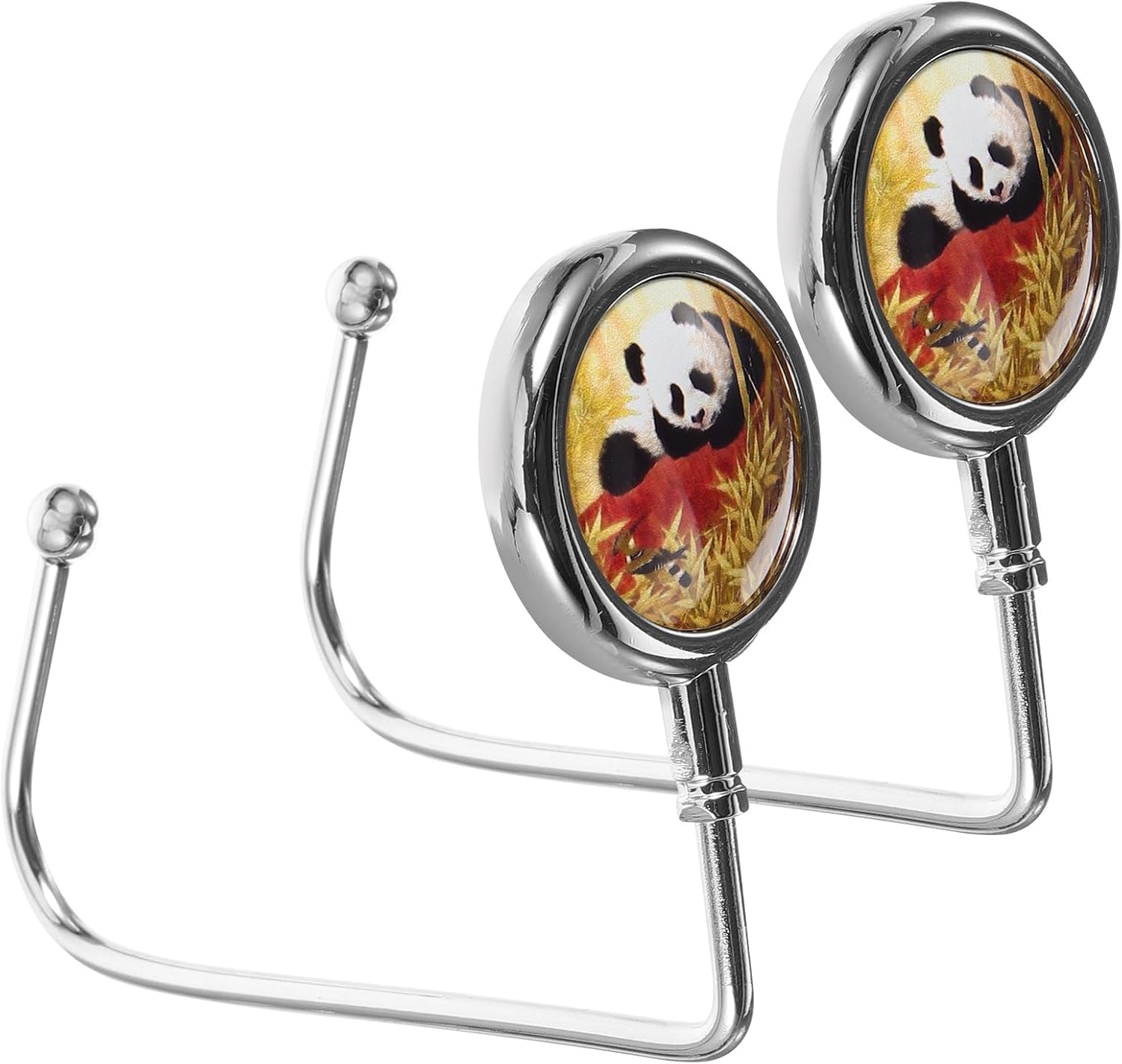 Robuste Edelstahl Handtaschenhaken Mit Panda Muster 2 Stück Tisch Taschenaufhänger Vielseitiger Taschenhalter Für Büro Und Zuhause