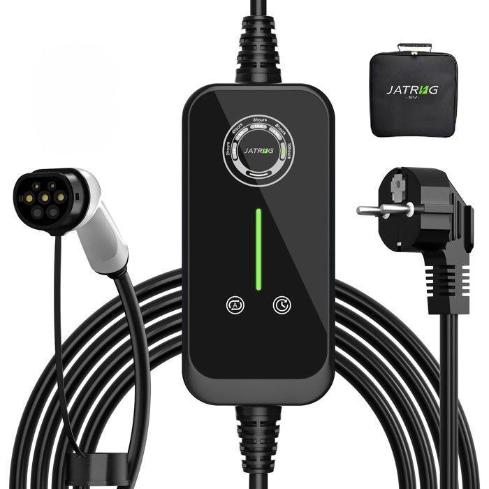 Jatrhg Ev-ladegerät 7 M 3,6 Kw – 1,5 Kw 16 A 13 A 10 A 8 A Typ 2 Tragbares Ladekabel Für Elektroautos Mit Umschaltbarem Strom