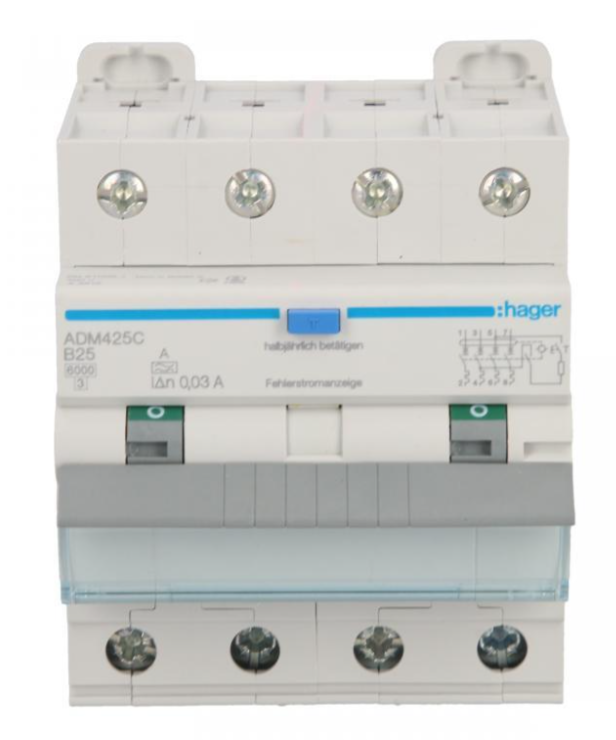 Rcbo 4p B25a 0,03a Typ A 6ka Rcbo Adm425c Fehlerstromschutzschalter