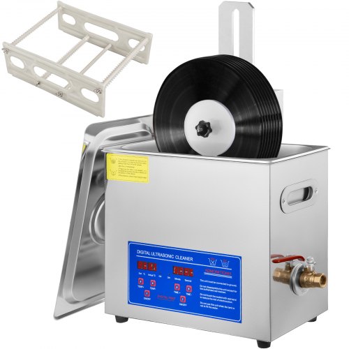 Ultraschallreiniger Ultraschall Reinigungsgerät 6 L Ultraschall Reinigungsmaschine Für Schallplatten 180 W Einstellbare Zeit, Schallplattenreiniger Edelstahl 40 Khz Reinigungsgerät