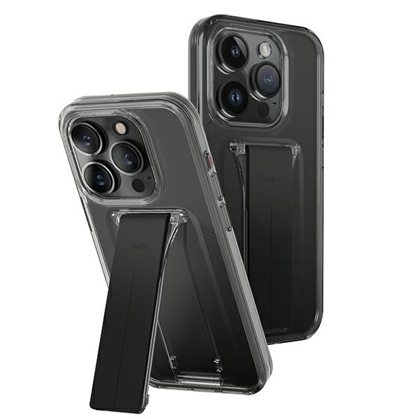 Uniq Heldro Mount Hülle Mit Ständer Für Iphone 15 Pro 6,1" Rauch-/dampf-rauch