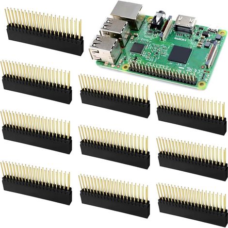 10 Stück 2x20-polige 2,54-mm-doppelreihen-steckverbinder (stecker/buchse) Für Leiterplatten, Geeignet Für Arduino, Raspberry Pi, Esp32, Prototyping Und Elektronikreparaturen