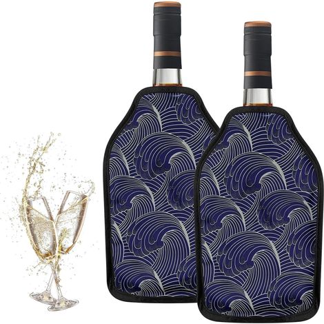 Weinkühler, 2-teiliger, Wiederverwendbarer Weinkühler, Isoliert Für Wein, Champagner Und Bier, Tragbarer Flaschenkühler Mit Abdeckung Für Picknicks, Partys, Küche, Bar Und Zuhause