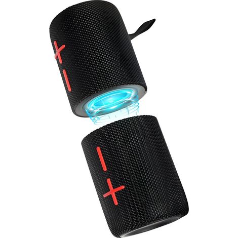Leistungsstarker 5.3 Bluetooth-lautsprecher, Tragbarer 2-in-1-doppellautsprecher, 20 W Kraftvoller Klang, 24 Stunden Akkulaufzeit, Abnehmbarer 360°-surround-sound, Tws-kopplung, Ipx6 Wasserdicht, Für
