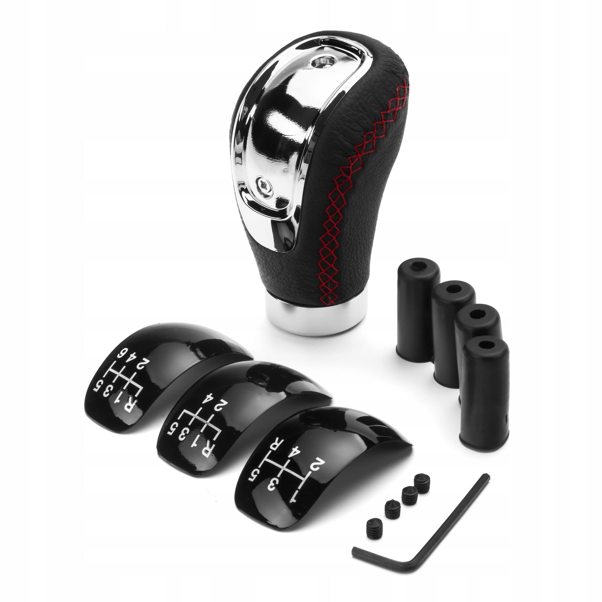 Universeller Schaltknauf, Tuning, Rotes Leder, Gewinde