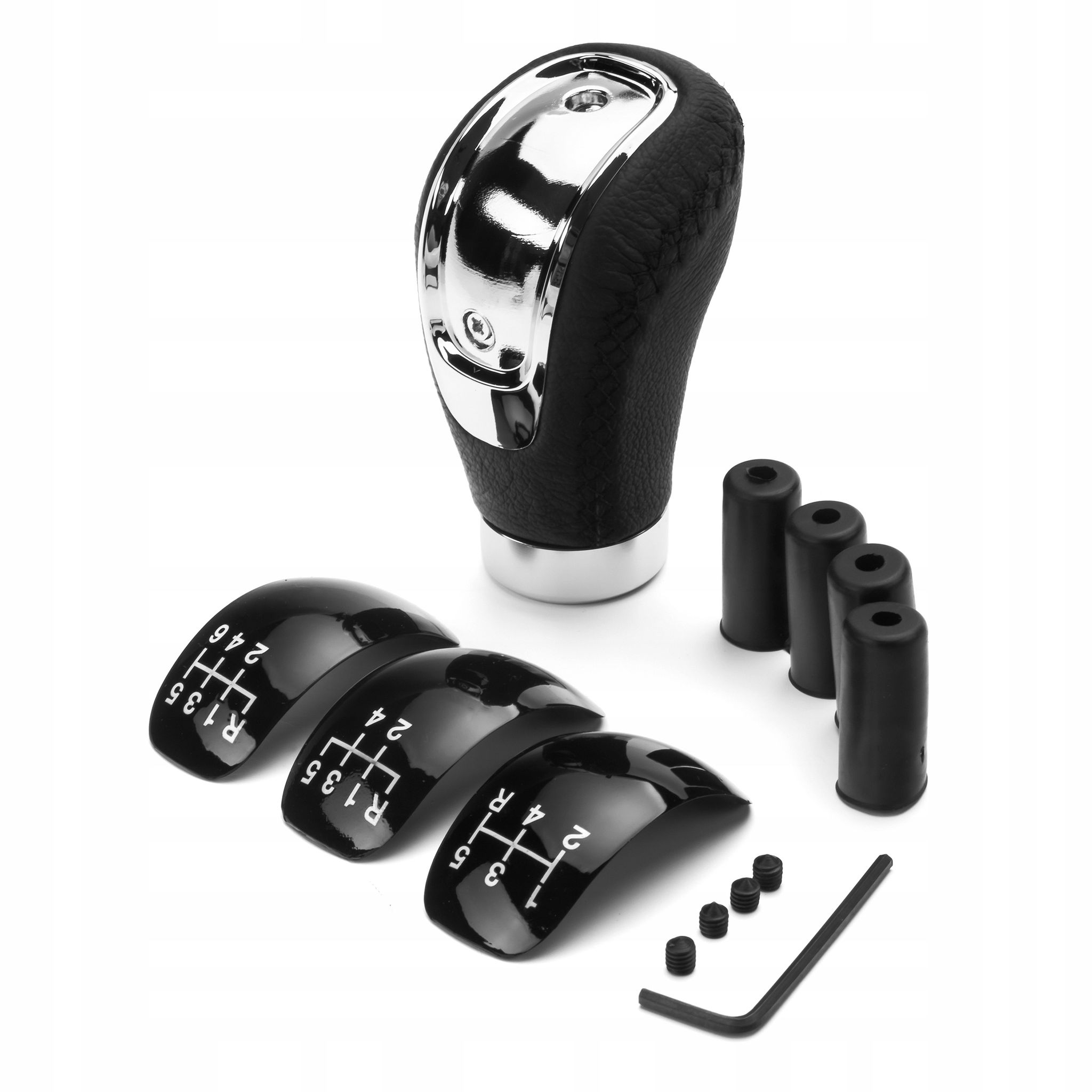 Universeller Tuning-schaltknauf, Schwarzes Leder, Gewinde