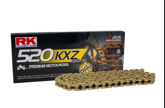 Rk Antriebskette (motocross) Gb520kxz-120 Mit Clip (cl) Inklusive, Goldfarben (kapazität: Bis Zu 450 Cm³) (35 Kn)