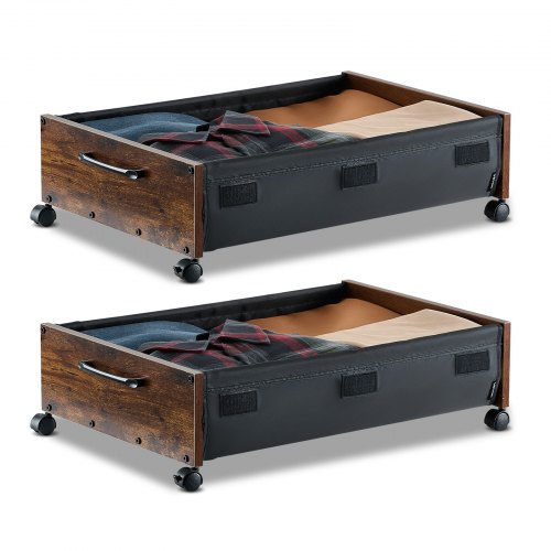 Unterbettkommode Unterbettaufbewahrungstasche 2 Stk. Rollbar (650 X 460 X 180 Mm) Unterbettbehälter Mit Feststellbaren Rädern, Mobile Aufbewahrungsbox Für Kleidung Schuhe Schlafzimmer
