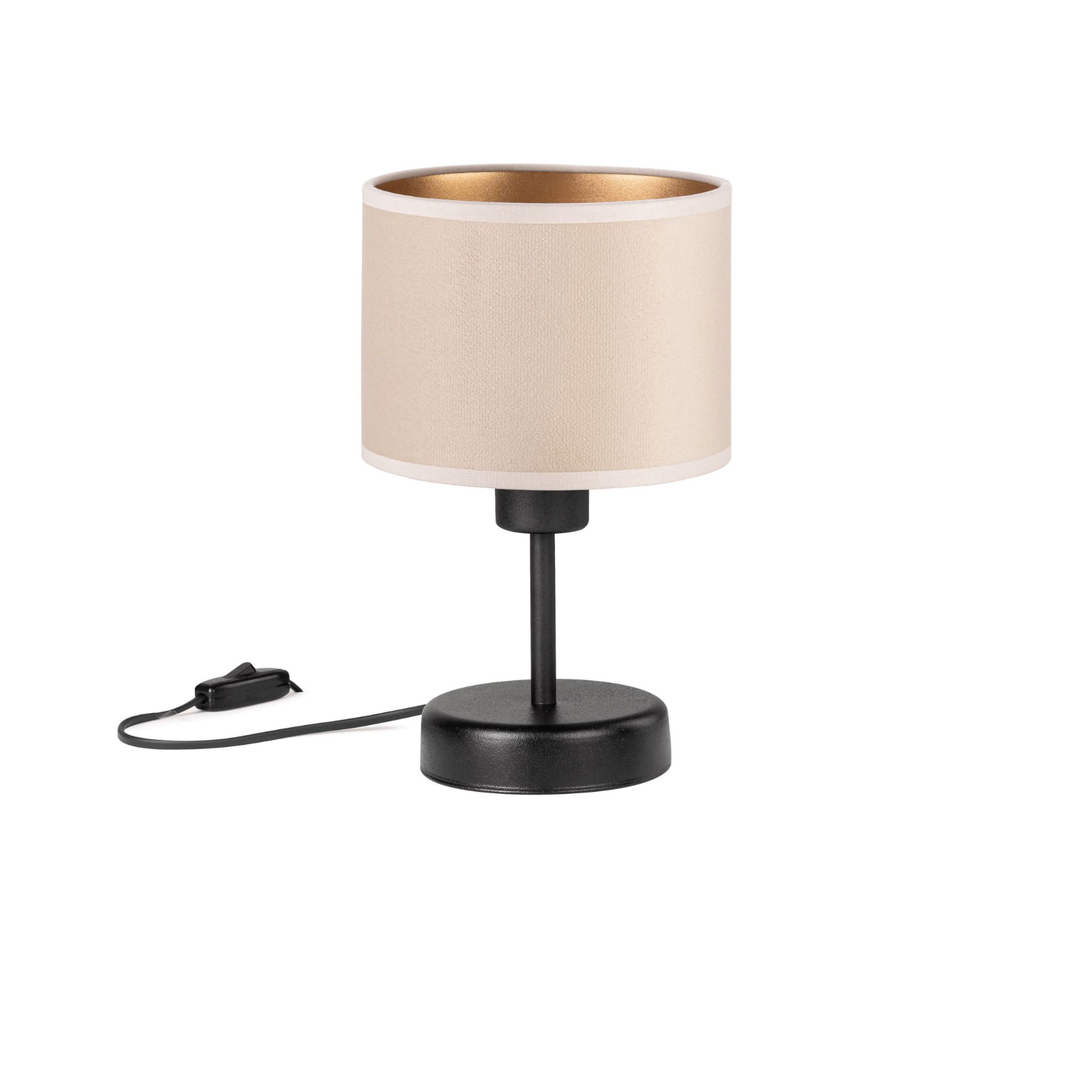 Tornado-lampe, Samtig-beige-golden