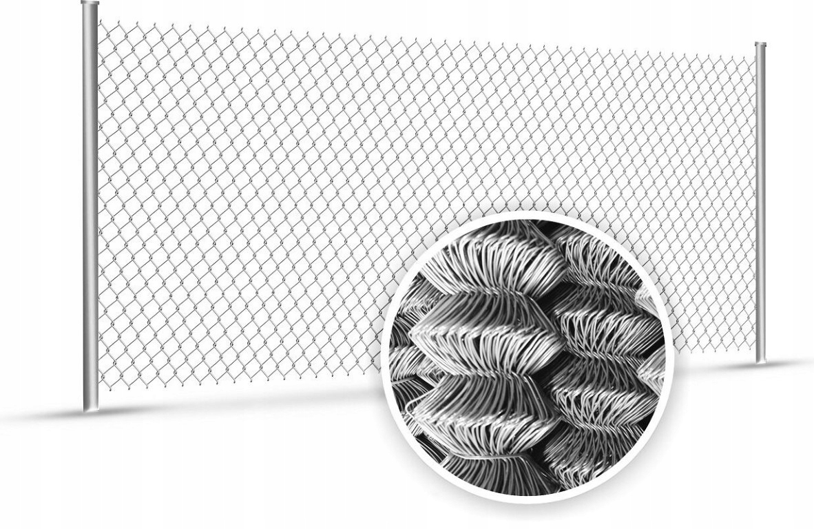 Verzinktes, Silberfarbenes Drahtgeflecht 60x60mm 125cmx10m
