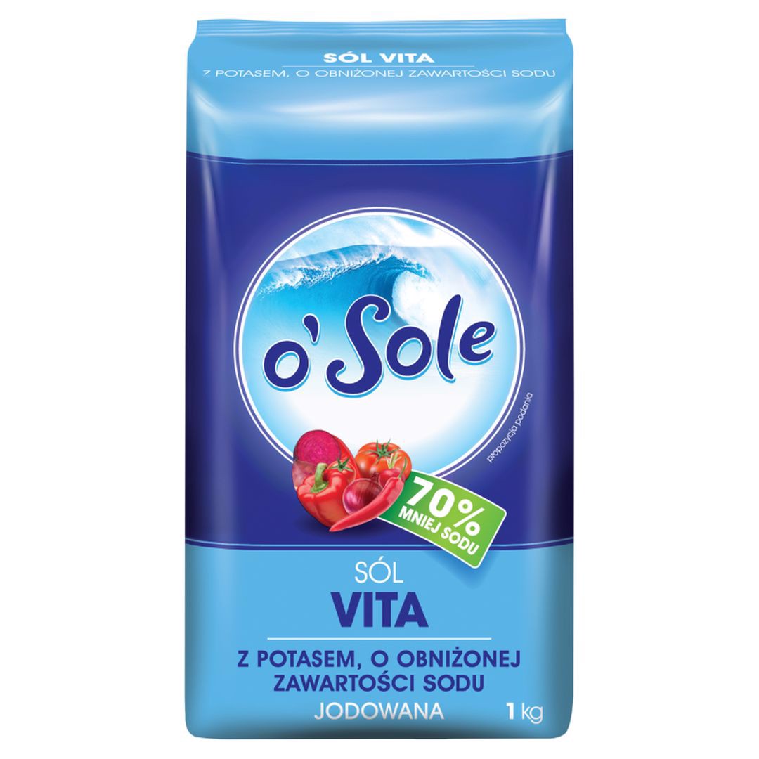 O'Sole Vita Salz Mit Kalium, Reduziertem Natriumgehalt, Jodiert 1 Kg