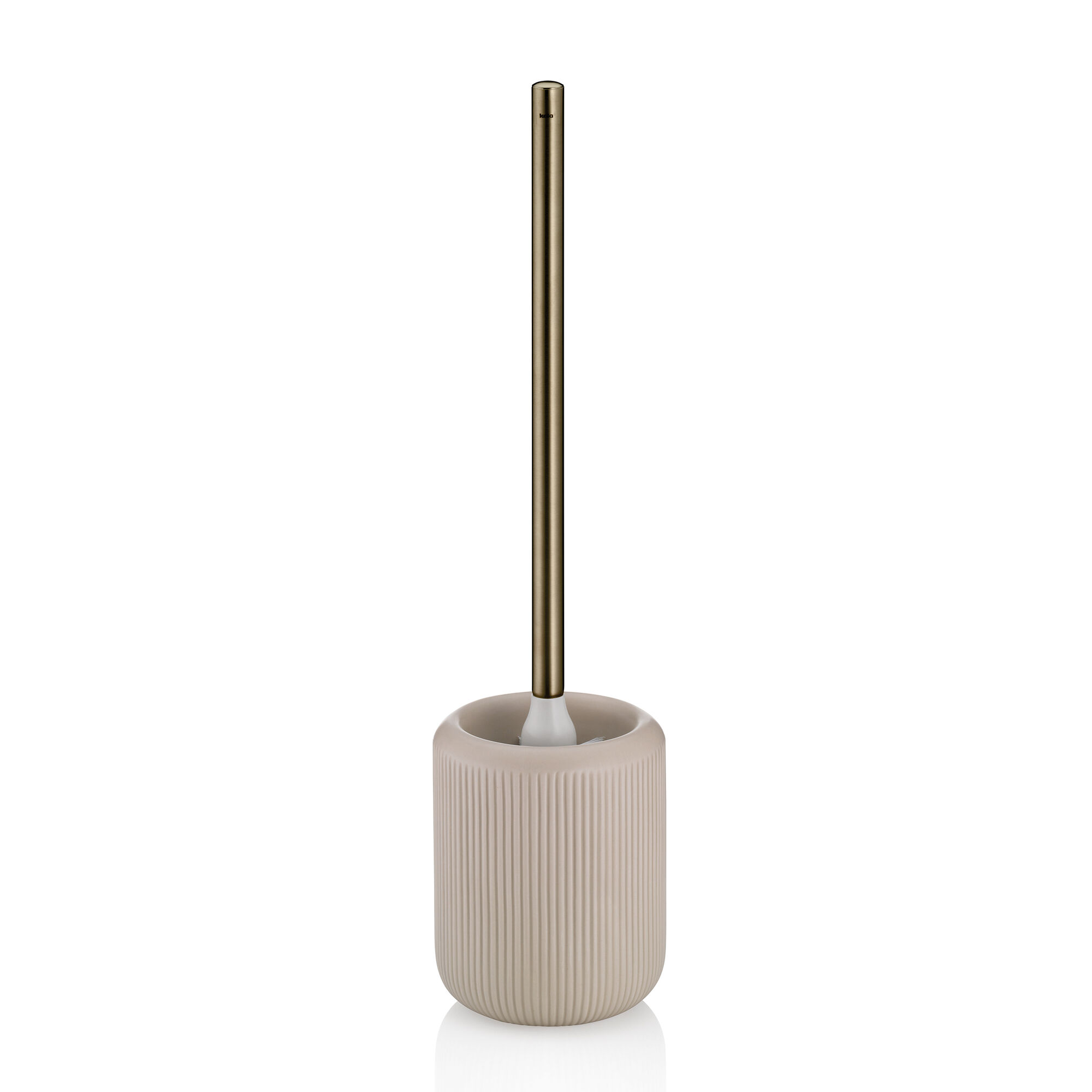 Wc-set, Keramik/edelstahl 18/10, Durchmesser 11 X 45,5 Cm, Beige-gold / Kela