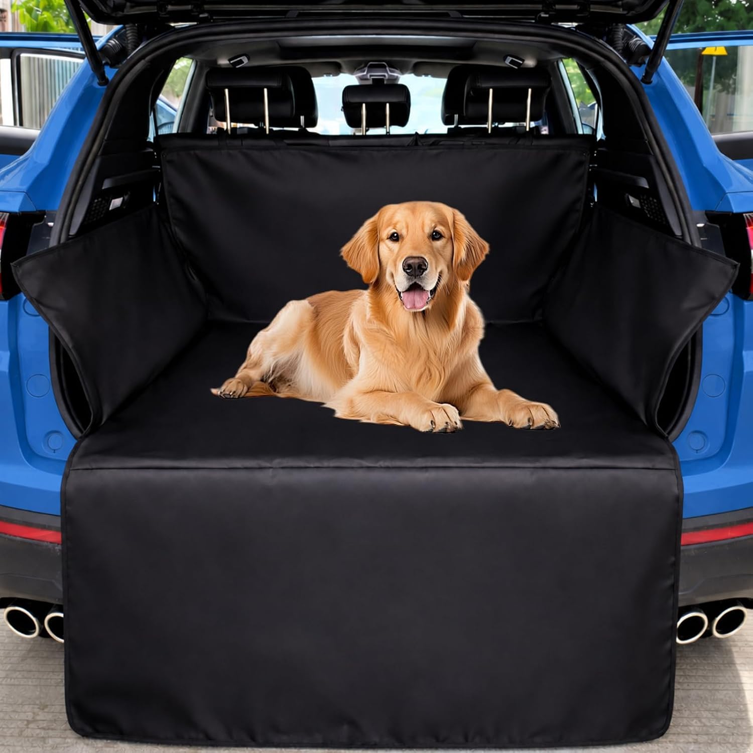 Kofferraumschutz Hund, 180x105cm Kofferraum Schutzmatte, Wasserdicht & Kratzfest Kofferraummatte Mit Seitenschutz & Ladekantenschutz, Waschbare Universal Hundedecke Für Auto, Suv, Kombi
