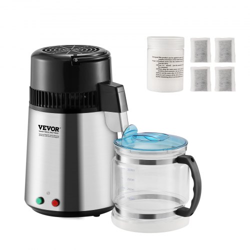 Wasser-destilliergerät Destilliergerät, 4 L Gereinigtes Wasser Reiniger Filter, 750 W Destilliertes Wasser Maker, Edelstahl Innenraum Destilliergerät Wasser Silber Haushalt 1 Lwasser Pro Std.