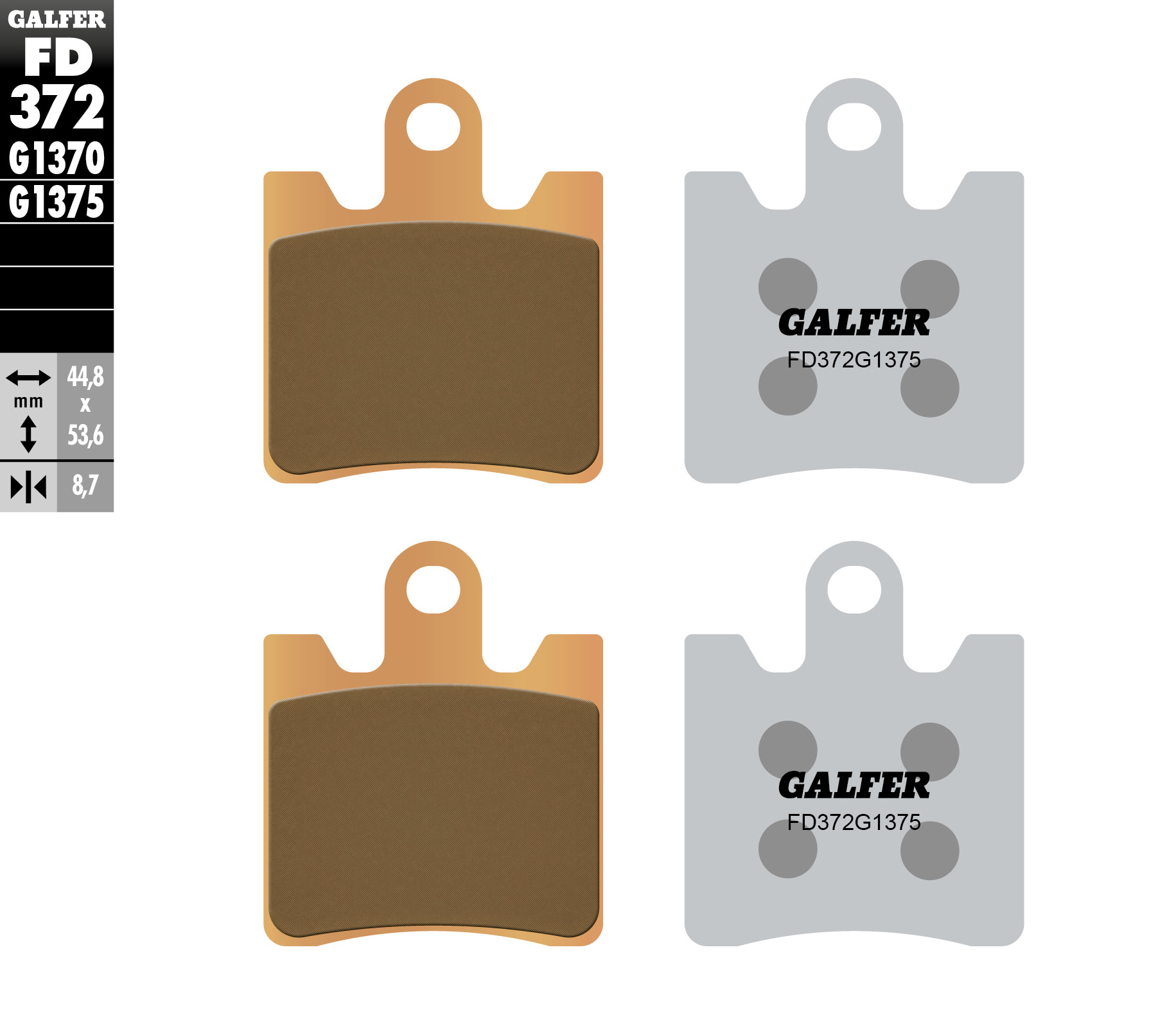 Galfer Bremsbeläge Kh423/4 Sintermetall (gold) Sport