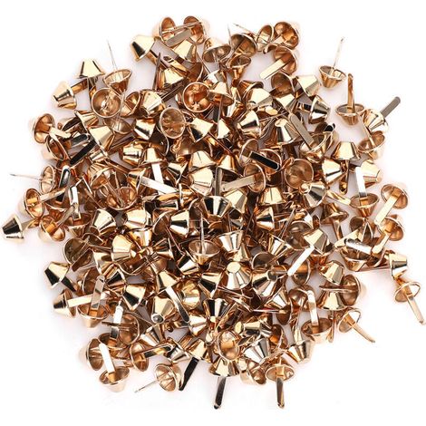 200 Stück 12-mm-messingnieten Für Taschen, Eimerförmige Befestigungselemente, Hellgoldfarben, Diy-beschläge