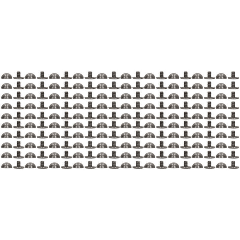 Set Mit 100 Ledernieten 8 Mm, Runde Pilzform, Silbergrau Galvanisierte Hartlegierung, Für Tragbare Dekorations- Und Lederwarenprojekte.