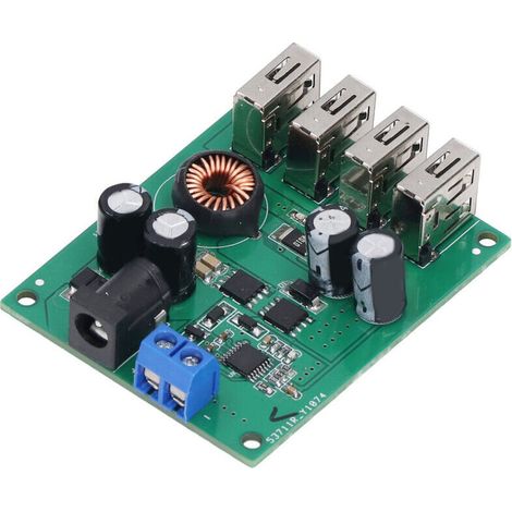 5v/5a Spannungsreduzierermodul Mit 4 Usb-anschlüssen Und Schutzfunktionen – Weitbereichsspannungsdesign, Praktisch Und Zuverlässig