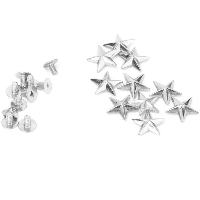 10 Stück Spitze Metallsternnieten Zur Diy-verzierung Von Leder, Taschen Und Schuhen (14 Mm Silber)
