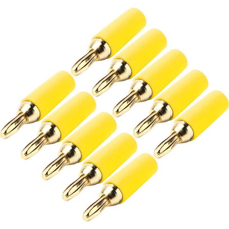 10 Stück 2,5 Mm Vergoldete Bananenstecker Aus Messing, Lötzubehör-set, Gelb