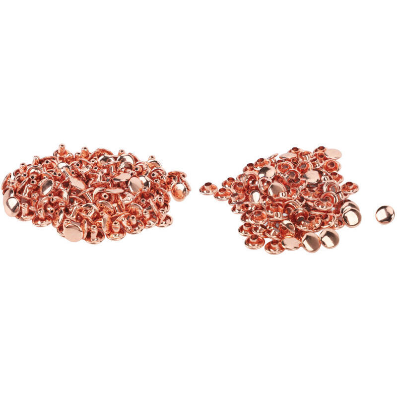 100 Stück Hochfeste, Roségoldpolierte Metallnieten (8 X 6 Mm) Für Lederwaren Und Diy-gürtel