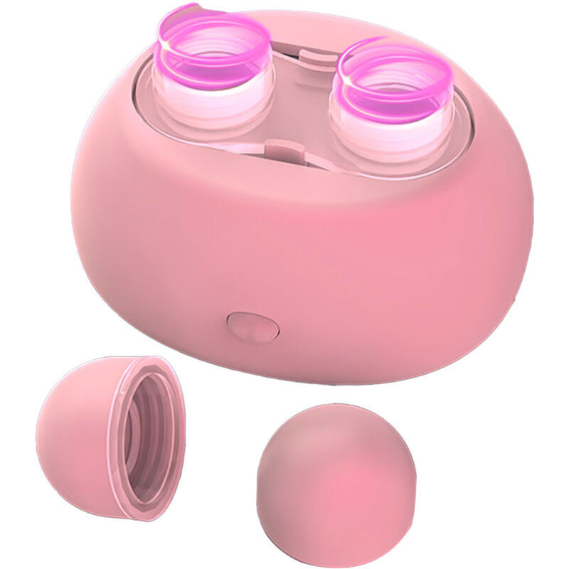Tragbarer Ultraschall-kontaktlinsenreiniger – Wiederaufladbares, Automatisches Reinigungsgerät, Pink