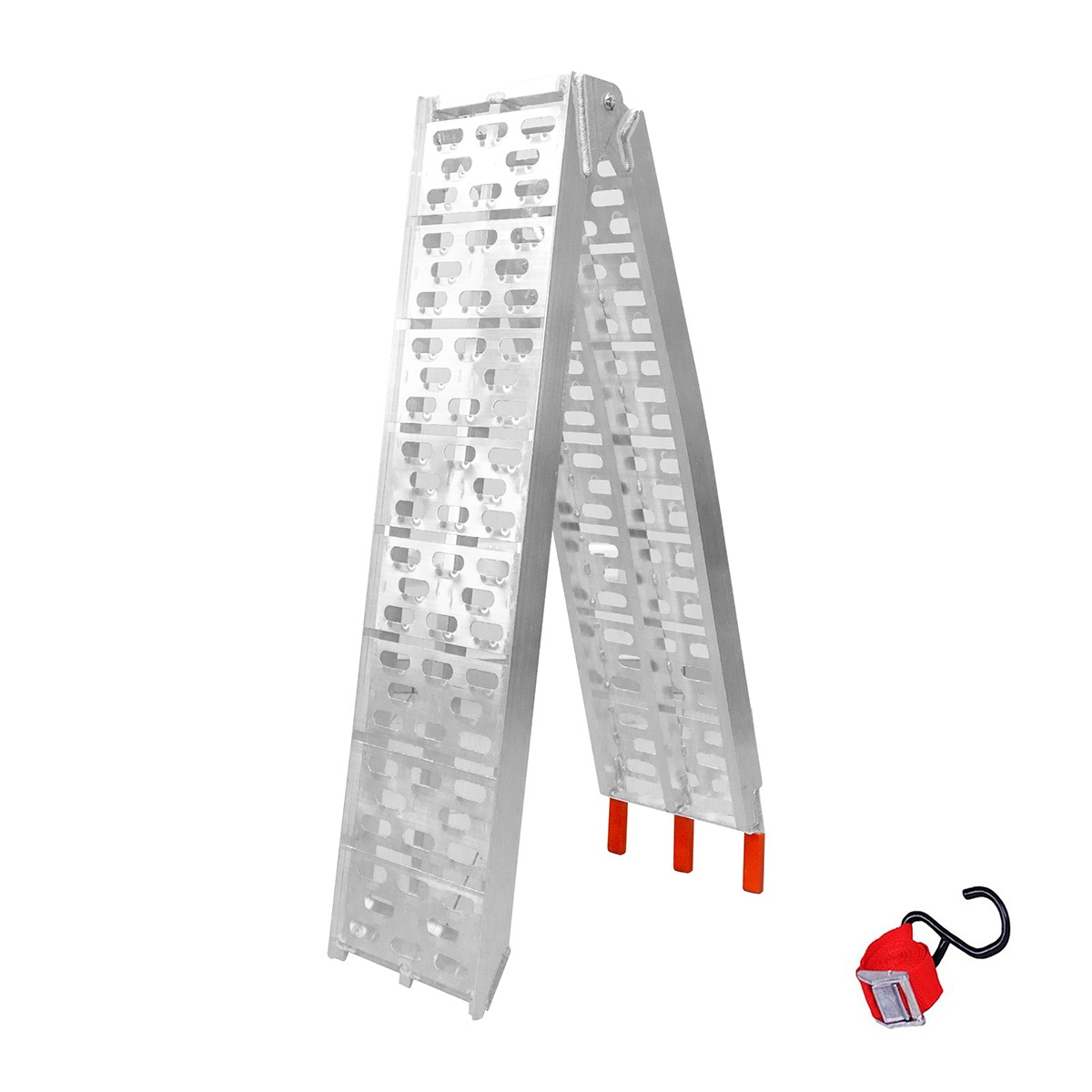Biketec Universal-zugangsrampe, Durchbrochenes Aluminium, 226 X 30,5 Cm, Max. 340 Kg, Silberfarben, Für Motorräder Und Atvs