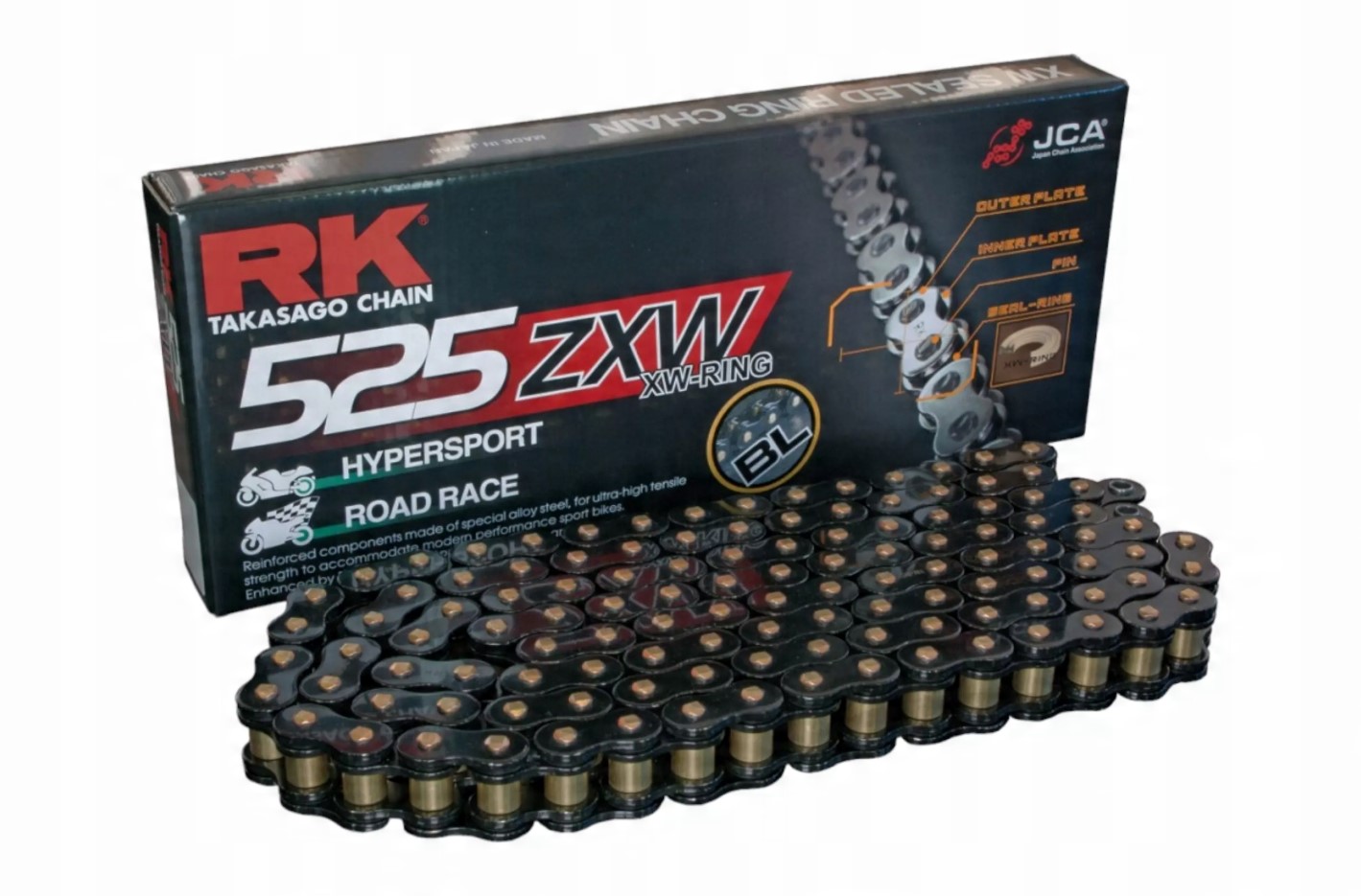 Rk Antriebskette Bl525zxw-120 (xw-ring) Mit Öse (clf), Farbe Schwarz, Inklusive (tragfähigkeit: Bis Zu 1200 Ccm) (42 Kn)